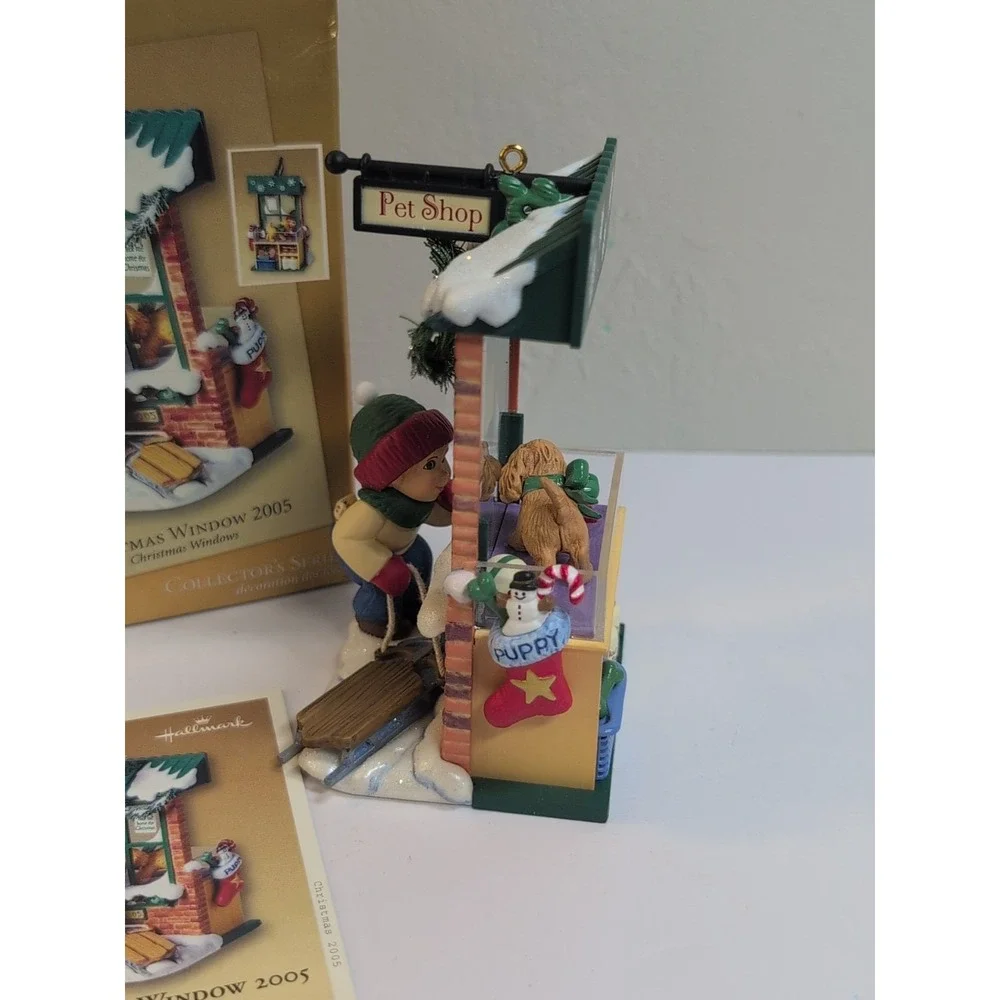 CHARMING 2005 HALLMARK KEEPSAKE 3RD IN‎ CHRISTMAS WINDOW SERIES BOY W PUPPY DOG